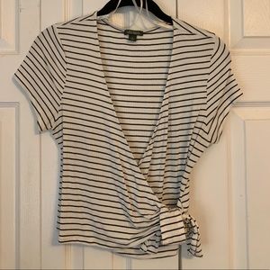 Stripped cross front cropped top